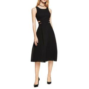 BCBGeneration Black Midi Dress Sleeveless Cutout J